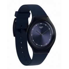 Skinsparks blaue Linie Haut Swatch-Uhr mit Strass-SVUN100