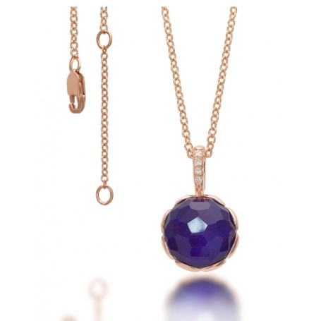 Beautiful necklace with gold blue Sapphire, Mimi crisatllo and diamonds