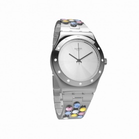 Swatch Irony Medium Sparklance watch with colored crystals
