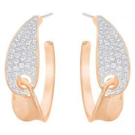 Swarovski Earrings with Guardian, White and Rosé with pavè
