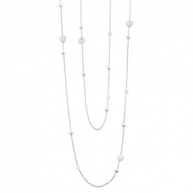 Salvini Just Silver Pearl Necklace with Pearls, Hearts and Diamonds