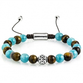 Turquoise and brown turquoise and brown tassel bracelet - BLUE EARTH
