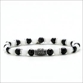 Black and white black and white elephant black elephant bracelet - BLACK AND WHITE