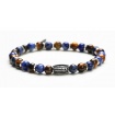 Blue and brown elastic tassel bracelet - BLUE ISLAND