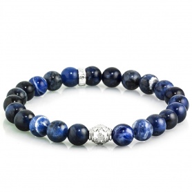 Elasticated elastic blue elephant women's elastic bracelet - SODALITE BLUE