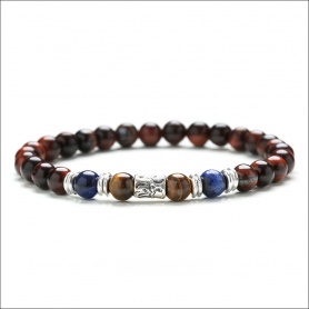 Brown and blue elastic bandeau women's bracelet - STEVEN