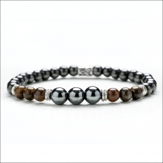 Black and brown elastic tassel bracelet - MAX