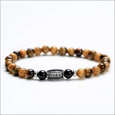 Tiger man's tire bracelet tiger and onyx eye - TIGER EYE