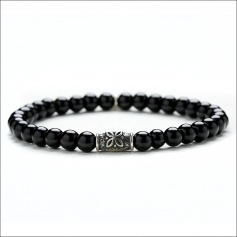 Men's Tassel Bracelet Black Elastic Woman - BLACK SPIRIT