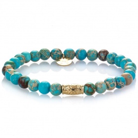 Turquoise elastic women's Ankle bracelet - NICOLAS