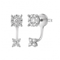Earrings small Salvini collection Daphne Shine in white and brilliant gold