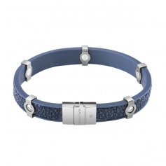 Salvini Ray Armband in Silber und Blue Breast Skin 20073496