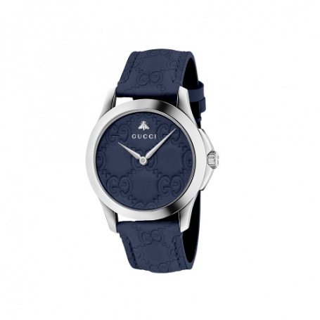 Gucci zeitlose blaue Leder Uhr - YA1264032