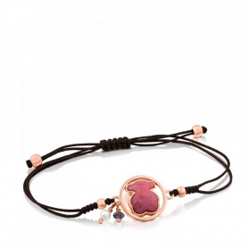 Golden bracelet with Tous Camille lace in red rodonite- 712161720