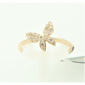 Rosa Mimi Schmetterling Ring und Diamanten - A659R8M