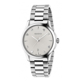 Gucci Uhr G-Timeless Guilloche Silber Stahl Icons - YA1264028