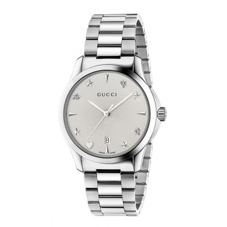Gucci Watch G-Timeless Guilloche Silver Steel Icons - YA1264028
