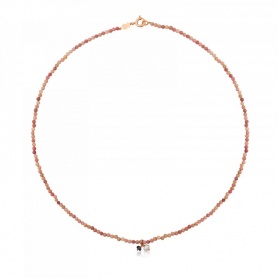 Tous Camille necklace in salmon colored stones - 712162550