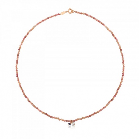Tous Camille necklace in salmon colored stones - 712162550