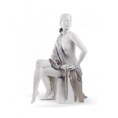 Sculpture Lladrò Nudo with Satin Porcelain Plate - 01008673