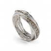 Seven strand wire silver ring and brown diamonds - AN7ABR