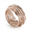 Thirteen wires in pink gold and diamonds Filodellavita ring - AN13RBT