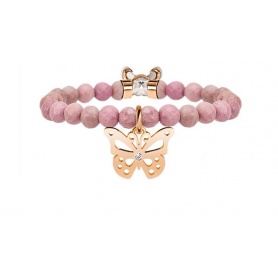Kidult Woman Bracelet Rose and Rodonite Butterfly - 731126