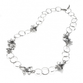 Raspini necklace Longuette Butterflies and silver rims - 9804