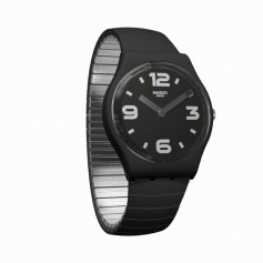 Swatch Blackhot L Schwarze Uhr - GB299A