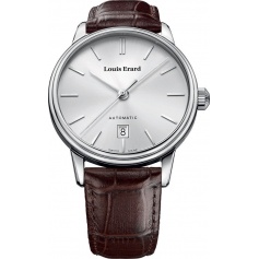 Louis Erard Heritage Automatic Leather Silver Watch - 69266AA11
