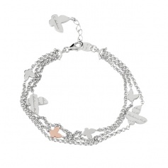 Salvini Just Butterfly bracelet in silver with butterflies and diamonds