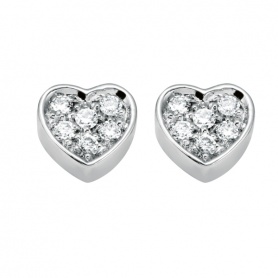Salvini earrings Be Happy heart-shaped With diamond Pavè - 20055764
