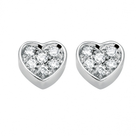 Salvini earrings Be Happy heart-shaped With diamond Pavè - 20055764