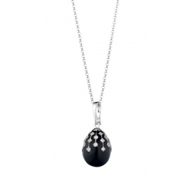 Egg Necklace TSARS Peter Carl with Black Enamel PF006BS