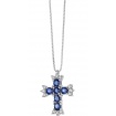 Comete Gioielli Kreuz Halskette Fantasie der Farben mit Saphiren GLB1380