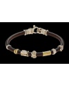 Misani jewelery men's bracelet Grand Tour in leather, gold and silver, B2023