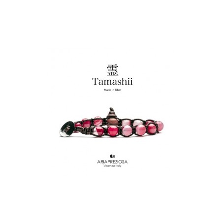 Tamashii bracelet Agate Cherry striated,one turn - BHS900-164