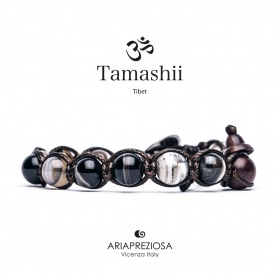 Bracciale Tamashii Agata pizzo nero striata un giro- BHS900-100