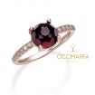 Mimì Happy ring in rose gold with garnet and diamonds