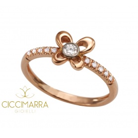 Mimì Y-ME butterfly ring in rose gold with diamonds