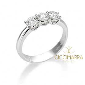 Classic Mimì Trilogy ring in gold with 0.43G diamonds