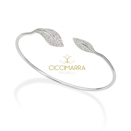 Mimì Foglia bracelet in white gold and diamonds - BX1004B8B