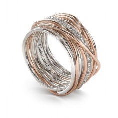  Filodellavita Ring mit dreizehn Fäden in Silber, Roségold und Diamanten