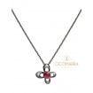 Mimì Y-ME butterfly necklace in black gold with ruby