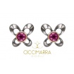 Mimì Y-ME butterfly earrings in black and pink gold with ruby