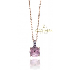 Mimi Happy necklace in pink gold with Amethyst-PK502R8AZ3