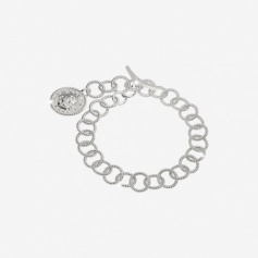 Rebecca Lion collection, silver chain bracelet with coin
