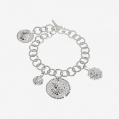 Rebecca Lion collection, rhodium-plated silver Charms bracelet