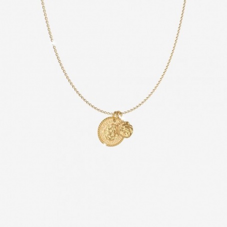 Rebecca Lion collection, pendant necklace, golden coin