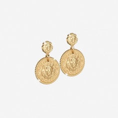 Rebecca Lion collection, golden silver dangle earrings